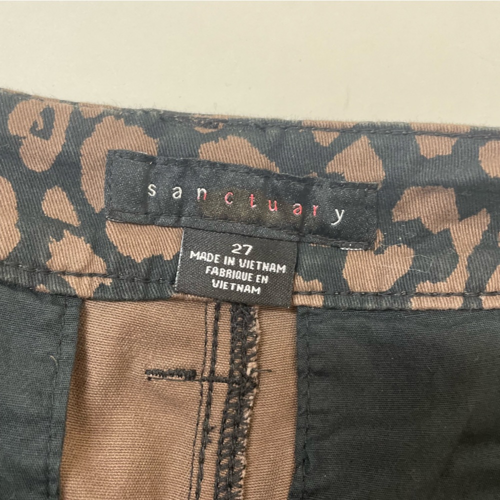 Sanctuary Brown Leopard Cropped Pant Size 27 - Picture 4 of 13